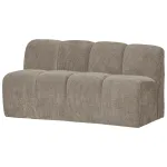 WOOOD Mojo eetbankje 164 cm met rugleuning ribstof donkerzand